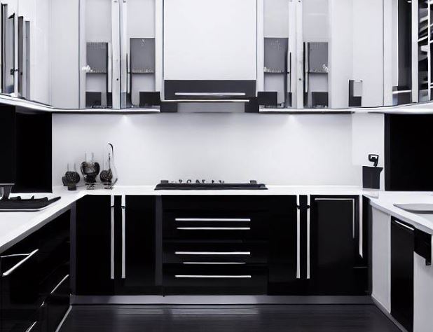 Enhance your kitchen look with black and white kitchen cabinets